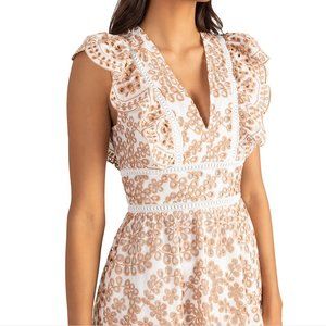 Shoshanna Finley Eyelet Embroidery Cotton-Blend Dress